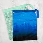 ALVABABY 2pcs Cloth Diaper Wet Dry Bags Waterproof Reusable with Two Zippered Pockets Travel Beach Pool Daycare Soiled Baby Items Yoga Gym Bag for Swimsuits or Wet Clothes LX-AMD0912