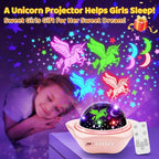 Girls Toys, 【6 Slides+96 Projections】Unicorn Night Light Projector,【Unicorn+Mermaid+Princess】Girls Toys 0-14,Star&Moon Projector for 3 Year Old Girl Gifts, Birthday Gifts,Juguetes para Niñas,Baby Gift