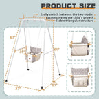 2 in 1 Baby Jumper & Swing, Baby Jumper for Indoor and Outdoor Use, Toddler Swing with Foldable Stand, Stable Bouncer Jumper（White）