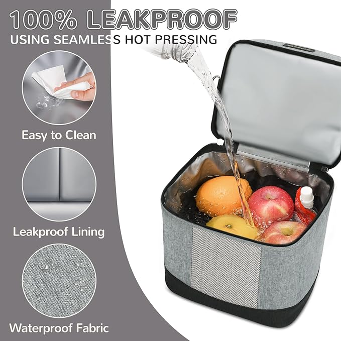 Mancro Breastmilk Cooler Bag with Ice Pack, insulated bottle bag for Daycare and Travel, Double Layer Baby Bottle Cooler Bag Fits 6 up to 9 Ounces for Nursing Moms, Light Grey