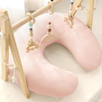 Hooyax Muslin Nursing Pillow Covers 2 Pack, Soft and Breathable Nursing Covers for Breastfeeding Pillows, Adorable Infant Feeding Pillow Slipcover for Baby Boy and Girls (Blue Pink)