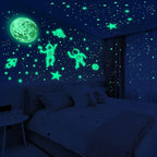 1017Pcs Glow in The Dark Stars for Ceiling Glow in The Dark Moon and Space Wall Decals Luminous Astronaut Universe Planet Galaxy Wall Stickers for Kids Boys Girls Bedroom Green