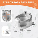 Baby Bath Seat for Babies 6 Months & Up - Toddler Bath Seats for Baby Sitting Up with 4 Suction Cups & Soft Cushion, Non-Slip Infants Shower Bathtub Chair for Newborn Boys Girls, Gray