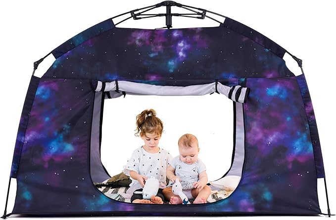 Kids Play Tent-Portable Playhouse Children House -Easy Set up Indoor Outdoor with Carry Bag for Kids-Light Strip Design for Night use -Space for Children and Parents-Birthday (Galaxy)