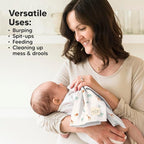 Organic Burp Cloths Baby Boy, Girl - 6-Pack Large Cotton Burping Cloths for Babies, Spit Up Rags, Super Absorbent, Ultra Soft Newborn Rag, Gender Neutral, Machine Washable, Durable (Mesozoic)