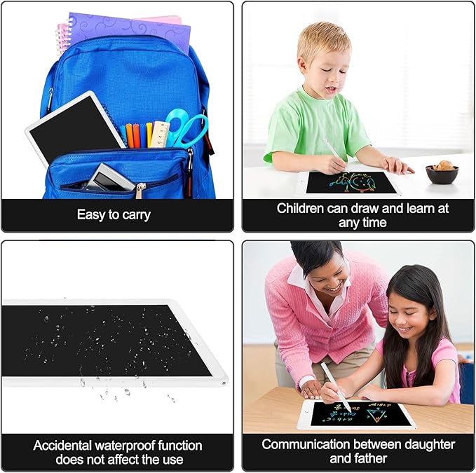 LCD Drawing Pad 10Inch for Kids with Bag,Digital Notebook & Notepad for Adult,Scribbler Board Note Book and Note pad,Colorful Writing Tablet for Boy Girl at Home,School and Office