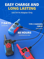 Walkie Talkies for Kids Rechargeable,Toys for Boys and Girls Ages 3-12, 3 Pack Long Range 2-Way Radios, Birthday Gifts,Christmas Stockings, Outdoor Play, Family Games, Hiking Camping Gear