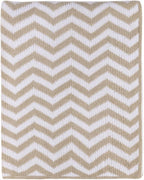 Living Textiles Chenille Knitted Blanket - Taupe Chevron