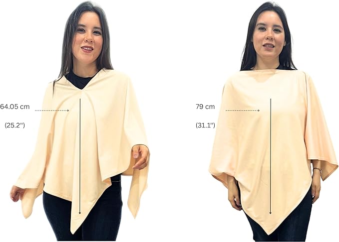 Privacy Nursing Cover Poncho Peruvian Pima Cotton – Soft Peach 4-in-1: Breathable Shawl, Breastfeeding Accessories, Pumping Accessories, Scarf, Summer Nursing Cover Up.