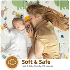 Foldable Baby Play Mat, PIGLOG Waterproof Playmats for Babies and Toddlers Kids, Safe Foam Playmat for Tummy Time, 50x50 Playpen Mat, Reversible Portable Baby Floor Mat for Infant, Toddler, Dinosaur