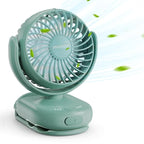 Momcozy Portable Fan with Clip | 4-Speed Mini-Fan for Carrier | Personal Fans Ultra Lighter 0.26lb | Gaps ≤4.5mm | Handheld Cooling | Rechargeable Rotate for Diaper Backpack/Stroller/Carrier/Chair