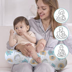 Little Grape Land New Nursing Pillow for Breastfeeding, Larger Breast Feeding Pillow and Positioner with Removable Cover for More Support, Tummy Time and Bottle Feeding Support Pillow, Animals