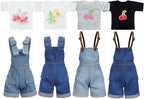 Bencailor 8 Pieces Christmas Doll Clothes for 11.5 Inch Doll Accessories Sweaters Denim Pant Summer Regular Outfit Clothing(T Shirt and Suspender Trousers)