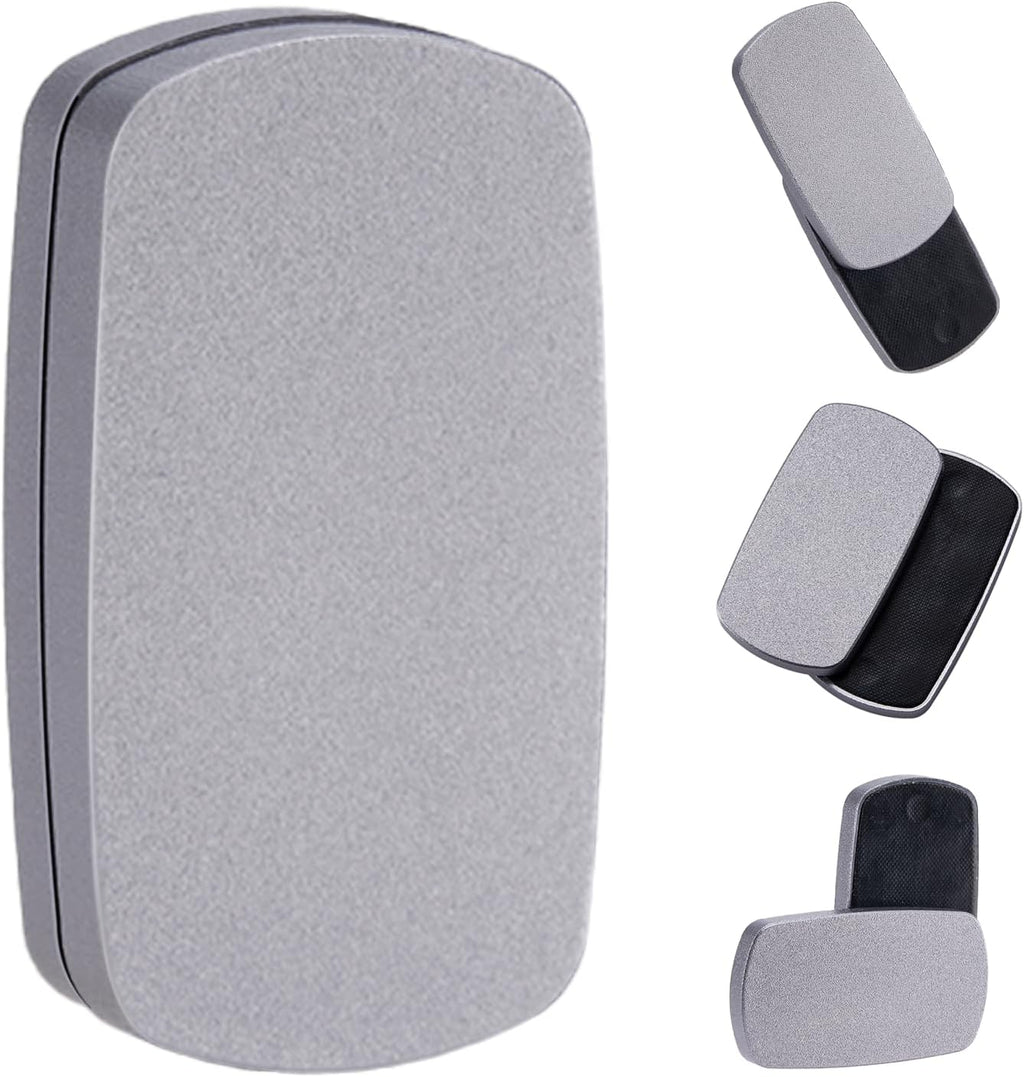 Fidget Slider Toys：Oval Haptic Magnetic Fingertip Slider Fidget Toy for Adults, Push Card Office Magnetic Sliding Fidget Toy Clicker Anxiety ADHD as Gifts - Silver