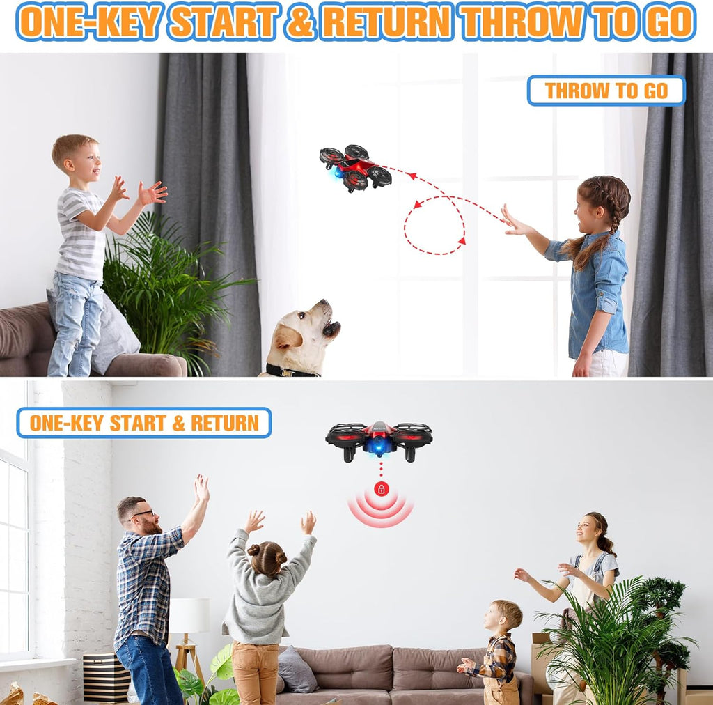 Drones for Kids,Drrntr Mini Drone - Kids Drone with 3D Flip, Auto Hovering,Rc Drone for Kids 8-12 with Headless Mode, 2 Batteries - Indoor Quadcopter,Flying Toys Gifts for Boys and Girls