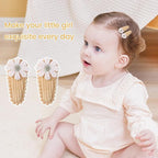 YLEN YHXX 60 PCS Snap Hair Clips for Baby Girls - Floral Print Non-Slip Wrapped 1.5 Inches Mini Clips - Cute Fine Hair Accessories for Infants and Toddlers