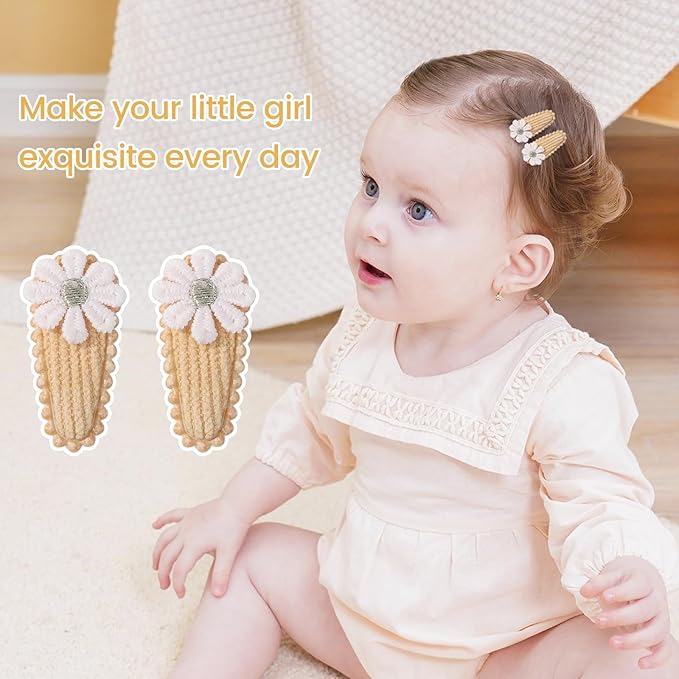 YLEN YHXX 60 PCS Snap Hair Clips for Baby Girls - Floral Print Non-Slip Wrapped 1.5 Inches Mini Clips - Cute Fine Hair Accessories for Infants and Toddlers