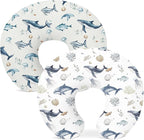 Nursing Pillow Covers 2 Pack, Breastfeeding Pillow Slipcovers Soft and Stretchy, Nursing Covers for Baby Girls Boys Newborn