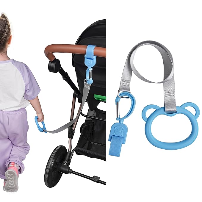 Stroller Leash Handle for Toddler - Compatible with Strollers, Wagons, Pushchairs and so on – Safety Leash Keeps Children Close on-The-go (Blue)