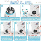 Portable Bottle Warmer, Travel Formula Milk Warmer for Baby, 17oz Water Warmer On The Go with 3min-Rapid-Heat Fast Charge Cordless Formula Warmer Temp Control Baby Travel Essential Xams Gift