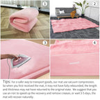 Play Mat for Babies Toddlers,1.3" Thick Elasti-Foam Anti-Fall Cushion Mat for kids Room,28×72 Bedroom Bedside Rugs,Water-Repellent Soft Coral Velvet,Non-Slip(Pink)