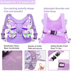 Anti Lost Toddler Harness - Butterfly Baby Leash and Wrist Link with Lock, Child walking Harness Assistant for Girls, Cute Traction Safety Leash for Kids, Holiday Travel Christmas Gift, Purple