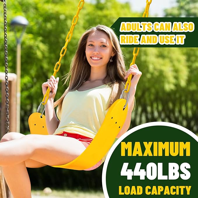 Swings Set - 2-Pack Suitable for Kids and Adults, Comes with Hooks & Chains, Perfect for Backyard