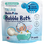 TruKid Bubble Podz Bubble Bath for Kids, Toddlers, & Babies, Tear Free Gentle & Refreshing Bath Bomb for Sensitive Skin with Natural Moisturizers, Non-Toxic, pH Balanced, Eucalyptus Scent (24 Podz)