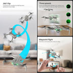 Drone With Camera 1080P for Kids And Adults, RC Quadcopter with Altitude Hold, Mini Drone With One Key Start, Waypoint Fly, Headless Mode, 3D Flip, 3 Speeds, Remote Control Drone for Beginners