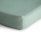 mushie Extra Soft Muslin Fitted MINI Crib Sheet | 24"x 38" (Roman Green)