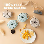 Snack Cups for Toddlers Spill Proof,Baby Snack Containers,Collapsible Food Grade Silicone Snack Cup,Dishwasher Safe and BPA Free,Set Of 2,13 Oz,Blue