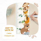 Personalized Name Growth Chart Wall Decor for Kids – Canvas Removable Height Chart Measuring Ruler 59" x 7.9" (Zoo）
