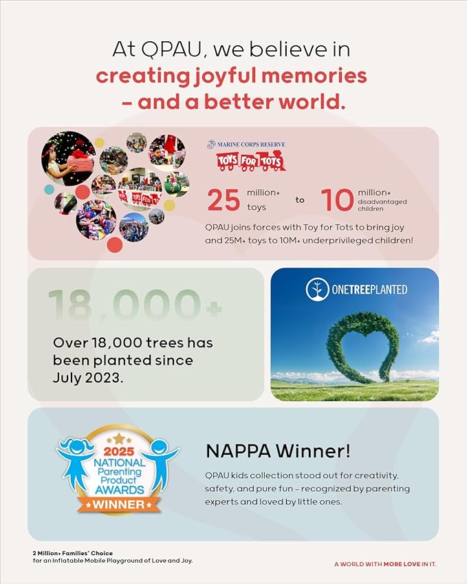 QPAU 2-in-1 Inflatable Toddler Basketball Hoop & Soccer Goal Set, Indoor Outdoor Sports Center Toys for Kids, Baby Toddlers Birthday Gift for 1 2 3 4 5 Year Old Boys Girls