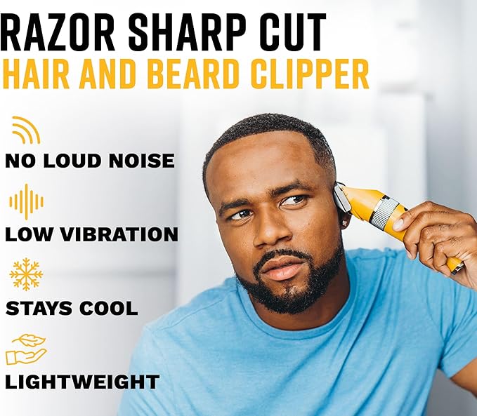 The Cut Buddy Clipper & Grooming Set, Cordless Hair & Beard Trimmer with Ceramic & Titanium Blades, 7 Guards, Waterproof, Beginner Kit