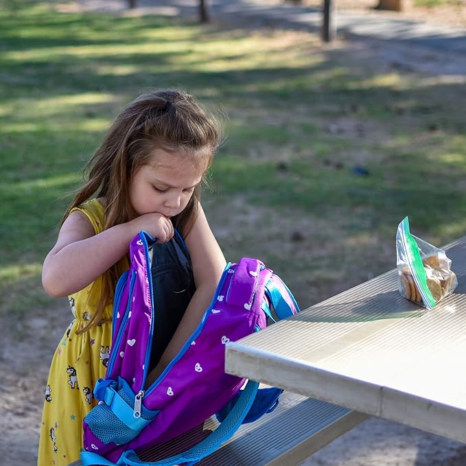 BLUEFAIRY Kids Backpack for Girls Primary Elementary School Bag Bookbag for Childs Book Bag Mochilas Escolares para Niñas de 4-6 Back to School Cute Gifts 17" Heart Print/Purple