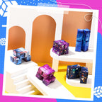 Galaxy Theme Infinity Cube Space Astronaut Infinity Toy Stress and Anxiety Relief Cool Hand Mini Kill Time Cube Toys for Teens Adults, 5 Styles (Graceful Style, 20 Pieces)