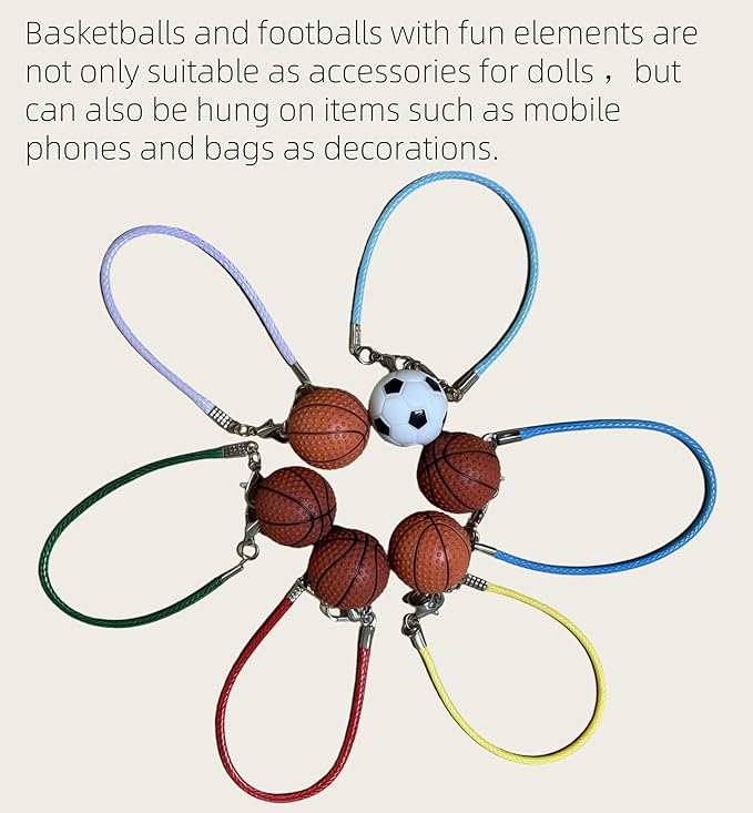 Sports-Themed Basketball Football 3-Piece Set,is Suitable for a 17cm Dolls, Dolls Clothing Accessories ( No Dolls )(NO.23 -Yellow)