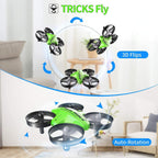 Mini Drone Easy to Fly Drone for Kids & Beginners, Indoor Outdoor Nano RC Helicopter Quadcopter with Auto Hovering, Headless Mode, Remote Control, Children's Day Gift for Boys Girls -Green