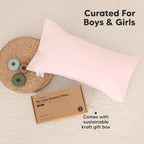 Toddler Pillow with Pillowcase - 10x18 My Little Dreamy Kids Travel Bed Pillows for Sleeping, Organic Cotton Small Pillowcase, Soft & Breathable, Machine Washable, Toddlers 2-5 years old (French Gray)