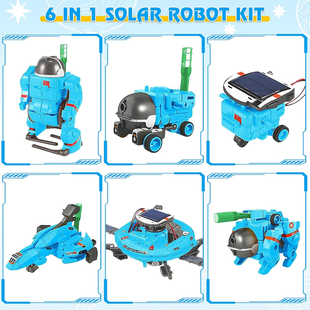 STEM Projects for Kids Ages 8-12 Solar Robot Kit 6-in-1 Space Toys for 10-Year-Old Boy Girl Gift Building Toys Science Kits Christmas Birthday Gifts for 8 9 10 11 12 Year Old, Blue