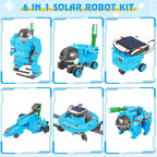 STEM Projects for Kids Ages 8-12 Solar Robot Kit 6-in-1 Space Toys for 10-Year-Old Boy Girl Gift Building Toys Science Kits Christmas Birthday Gifts for 8 9 10 11 12 Year Old, Blue