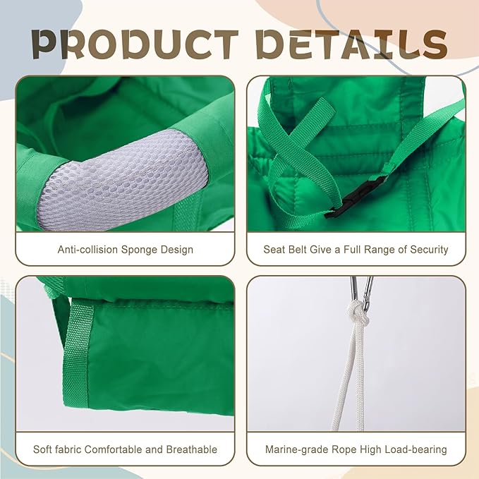 2 in 1 Baby Jumper with Swing-Indoor and Outdoor Use, Baby Jumpers and Bouncers, Toddler Swing with Foldable Stand（Green）