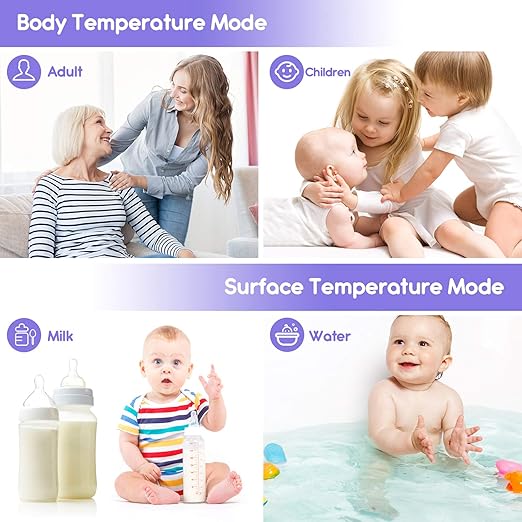 Thermometer for Baby and Adults, KKmier No Touch Forehead Thermometer, Digital Thermometer with Fever Alarm, 2s Accurate Instant Reading, 99 Sets Memory