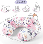 Nursing Pillow Cover 1 Pack, Minky Removable Nursing Pillowcase for Breastfeeding Pillows, Reversible Feeding Slipcover for Baby Boys/Girls, Super Soft Comfortable (Stylish Floral)