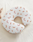 Nursing Pillow Covers 2 Pack, Muslin Nursing Cover for Breastfeeding Pillows, Comfortable for Baby Girls and Boys (Brick & Leaf)