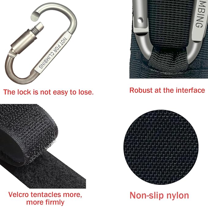 Baby Stroller Hook, Carry 30 lbs per Stroller Carabiner Clip, Adjustable Baby Stroller & Car Seat Hook for Hanging Diaper Bag, Wheelchair,Golf cart, Shopping and Pet Cart(2 Pcs Green Gold)