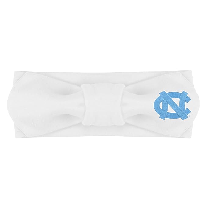 Creative Knitwear North Carolina Tar Heels Infant Girls White Solid Hair Knot Headband Embroidered Logo - Size Newborn - 4T