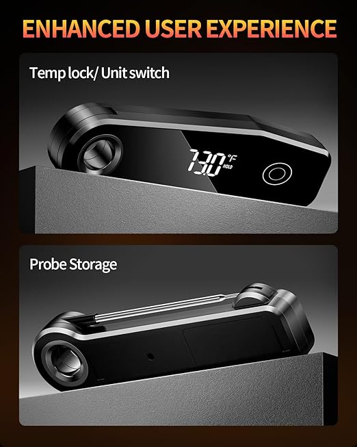 2026 Upgrade Meat Thermometer Digital for Cooking, 0.5s Instant Read Food Thermometer, ±0.5 ℉ Accuracy Kitchen Thermometer, Large LED Display, IP67 Waterproof for Grill, BBQ, Oven, Brewing, Baking