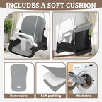 2 in 1 Toddler Swing & Baby Jumper, Foldable Baby Jumper with Soft Cushion, Foldable Indoor & Outdoor Use, Easy to Install & Store Swing Sets for Backyard Play (Black)