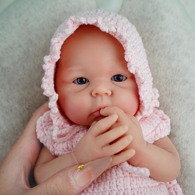 12" Micro Preemie Full Body Silicone Baby Doll Girl Carina Lifelike Reborn Doll Surprice Children Anti-Stress-A